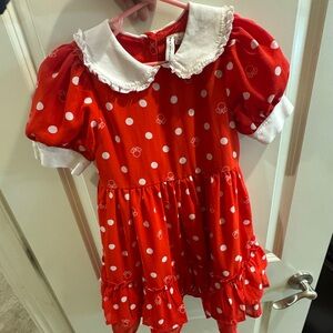 Janie and jack collab with Disney Red Polka Dot Dress with White Collar